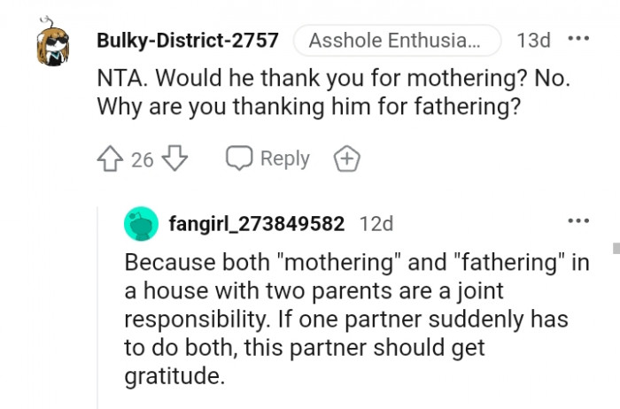 Why are you thanking him for fathering?