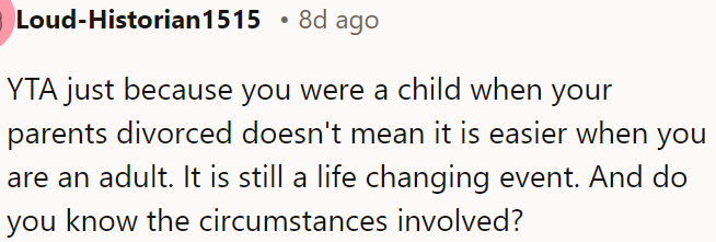 Being an adult doesn't make parents' divorce any less painful.