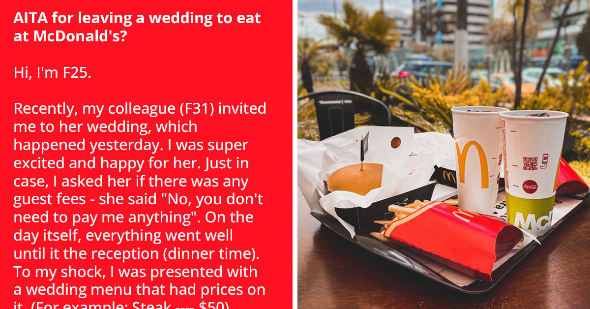 Lady Gets Berated By Bride For Leaving A Wedding Where Guests Paid For Their Meals To Eat At McDonald's
