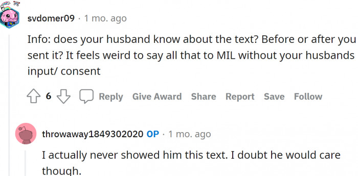 Someone asked, and OP responded: