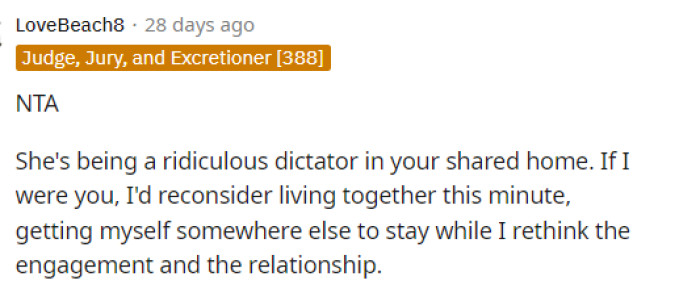 It sounds like she's being very controlling, and it is a huge red flag that he needs to consider as he continues on.