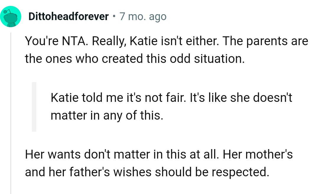 The Parents Created This Odd Situation