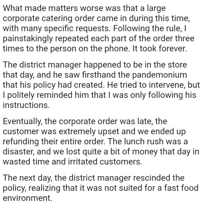 The lunch rush was a disaster, and they lost quite a bit of money that day
