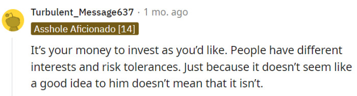 Their money, their choice.