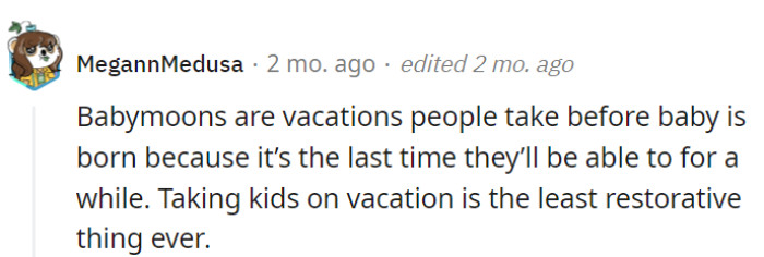 Still on the subject of babymoons...