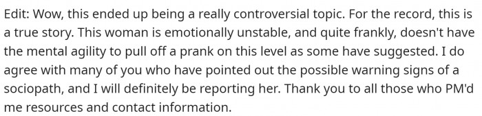 They posted an update about their coworker