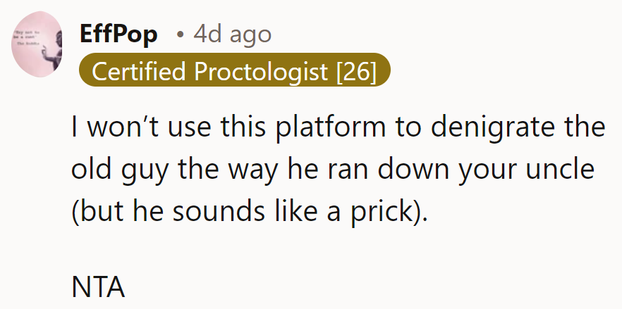 He sounds like a real charmer.