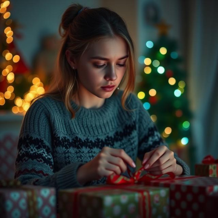 The family expects her to wrap all the presents late at night, right before Christmas.