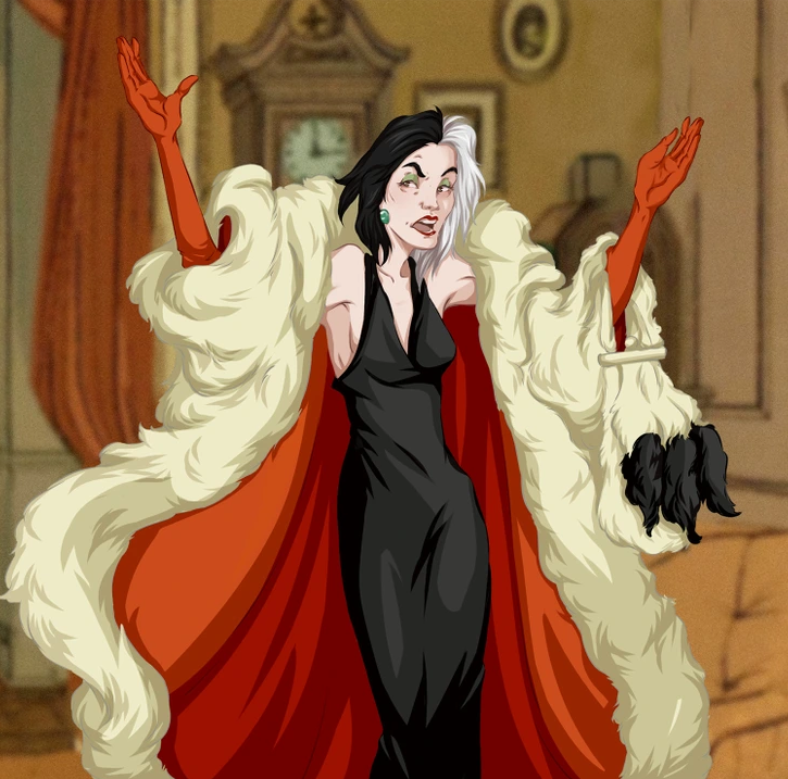 9. Cruella de Vil, One Hundred and One Dalmatians