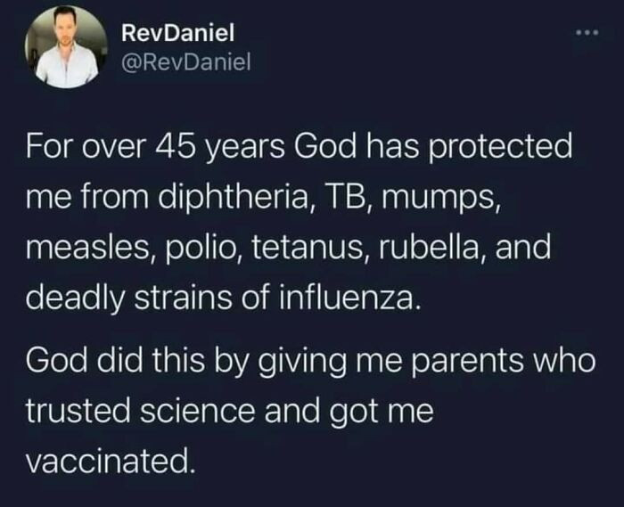 45. Pro-vaxxer feels blessed