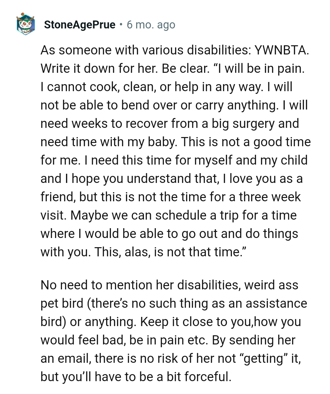 Needing a big break to recover from a surgery