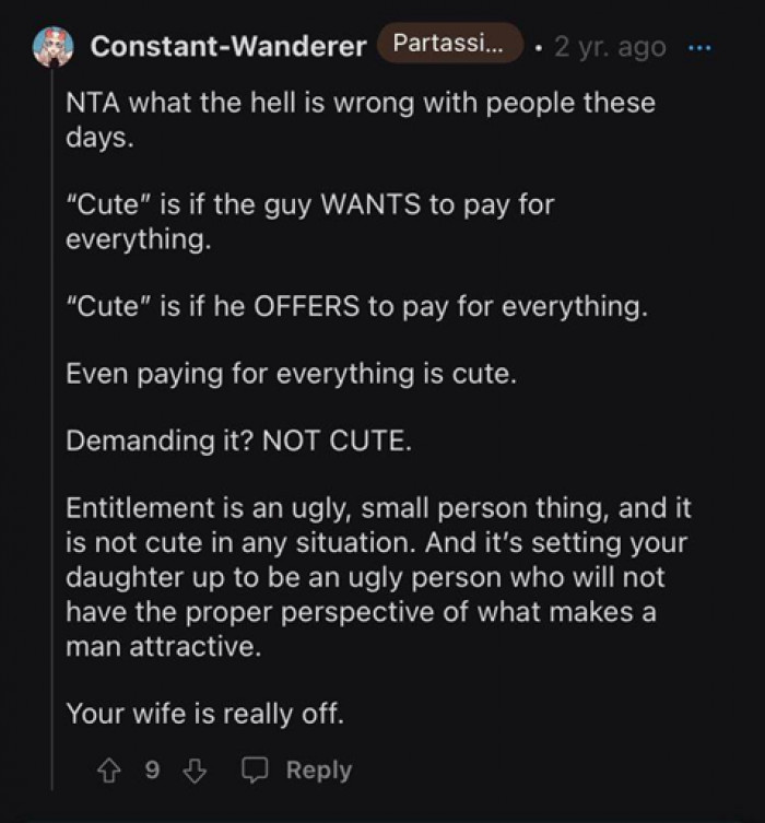 Maybe “CUTE” means something different to the OP’s wife. What dictionary did she read it from?
