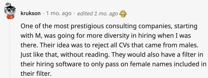 28. A blatant disregard at actually being a positive diverse environment...