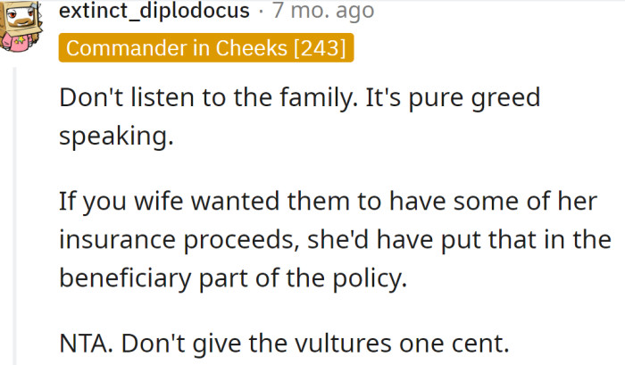 A Redditor advised the OP to ignore them