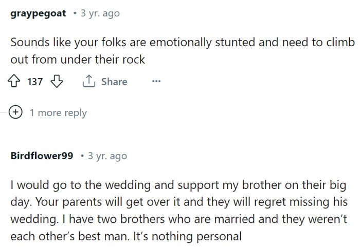 The parents will regret their decision later on. OP should not make the same mistake