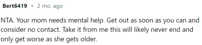 This Redditor is harsh on mom