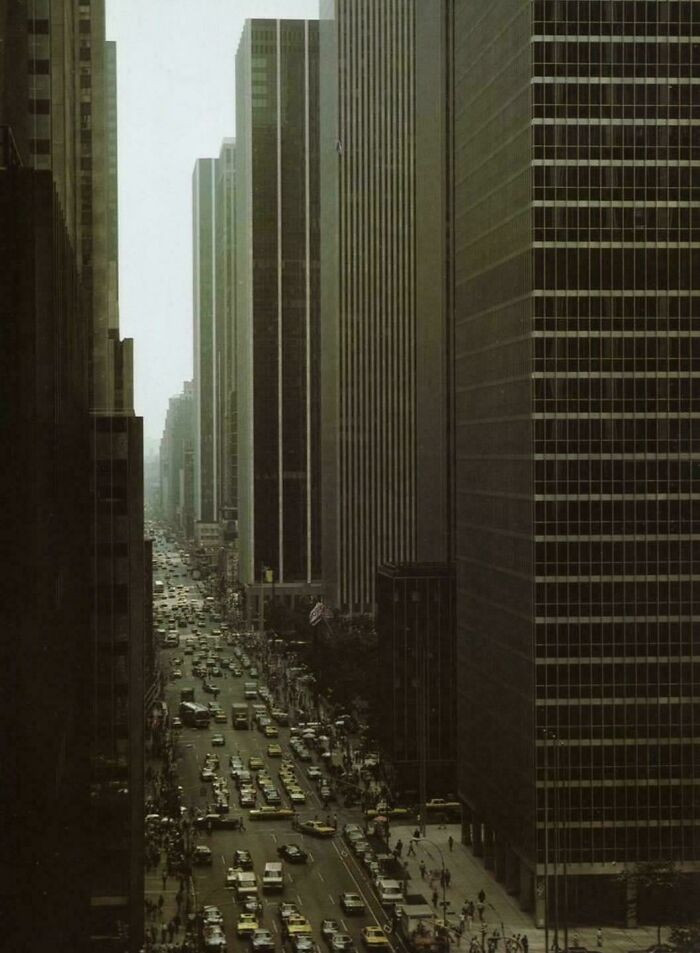 "A Surreal View From New York City, 1982. (65 W 54th St, Taken From The Warwick Hotel)."