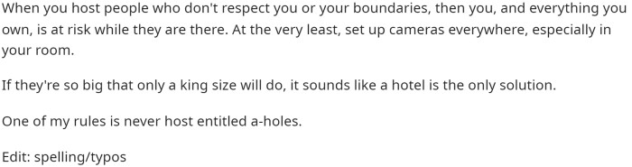They continued explaining why this is a risk for OP and why she should reconsider even having them in her house.