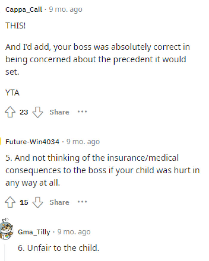 It seems like many people had a lot to say about this, and they actually provided more reasons as to why OP was in the wrong here.