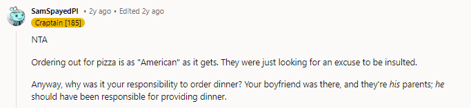 This was my exact thought. They were fishing for offense. NTA.