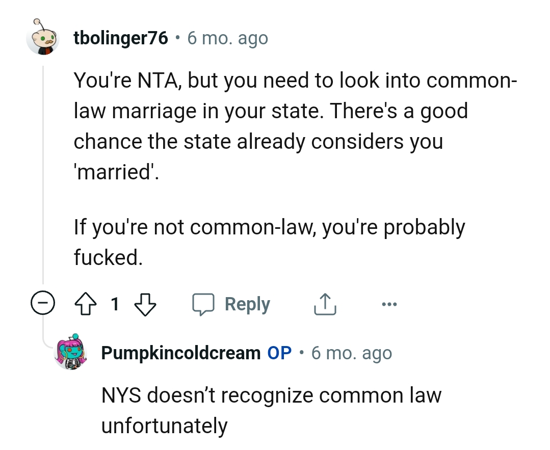 There a good chance the state already considers her married