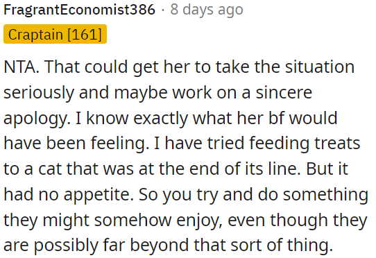 Making her understand the seriousness could lead to a genuine apology.