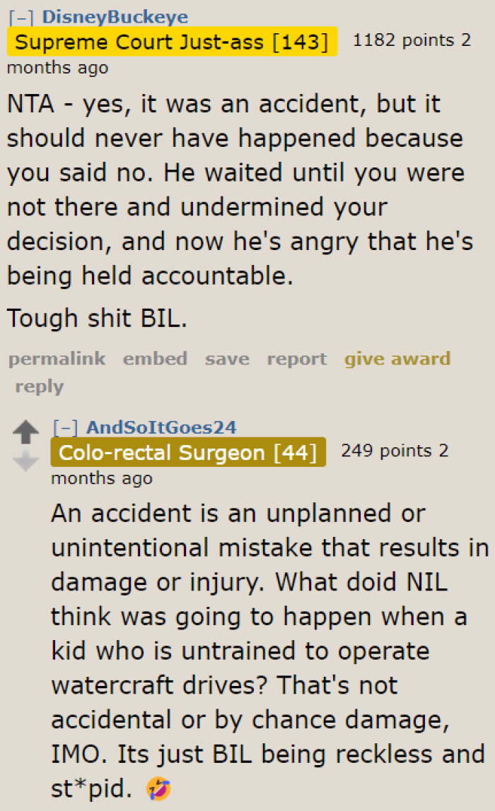 If the brother-in-law had only listened to the OP's refusal, this wouldn't have happened. The repair costs are entirely the brother-in-law's responsibility.