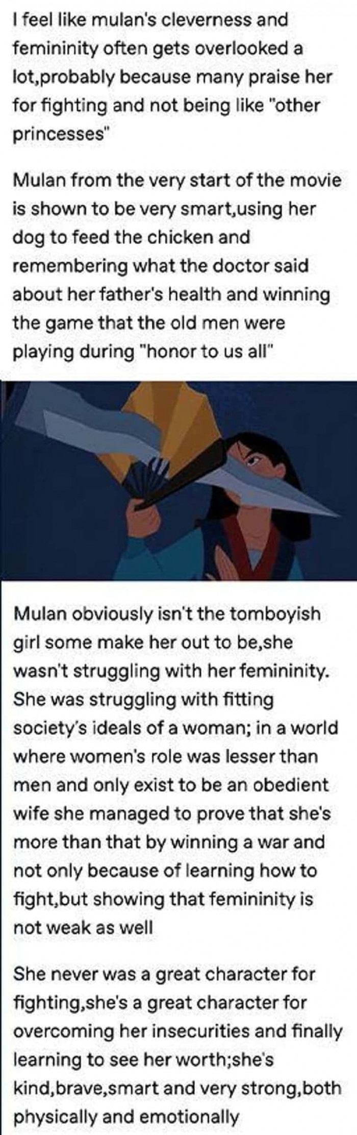 10. Mulan's character is very underrated