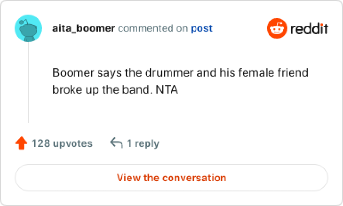 OP didn't break up the band; the drummer broke up the band by not controlling the females he brought over.