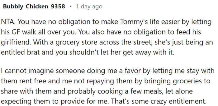 OP has no obligations toward her.