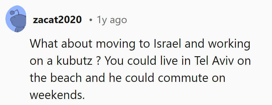 Beachfront kibbutz commute? Talk about mixing work and play!