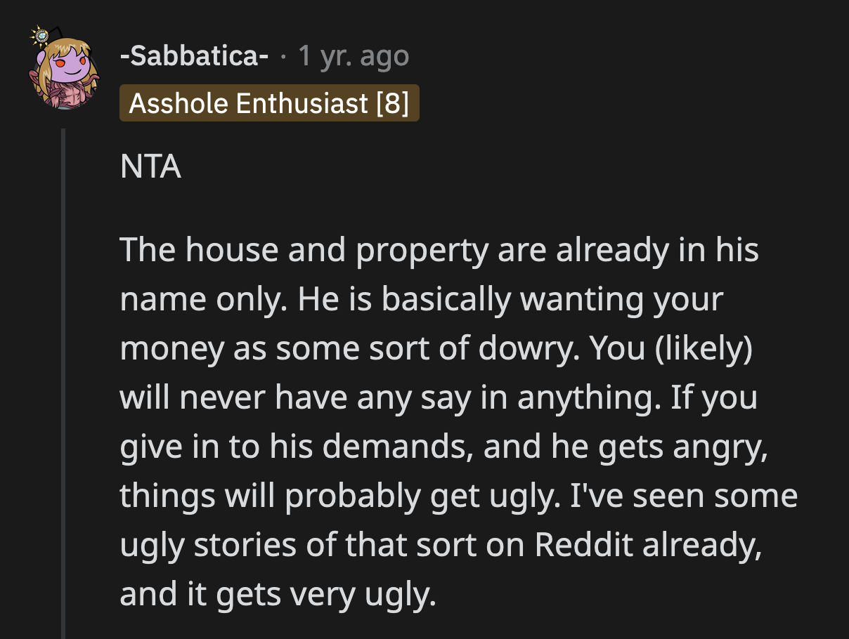 It does seem like her partner is trying to ease OP into a controlling relationship.