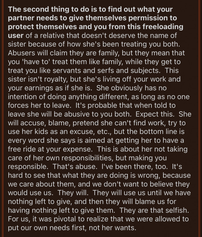 Op needs to protect herself from this situation.