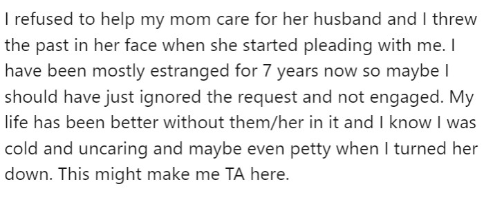 OP has offered the following explanation for why they think they might be the a-hole: