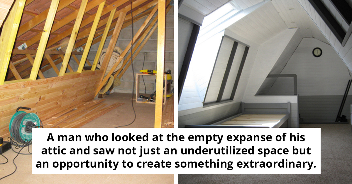 This Man’s Attic Makeover Will Leave You Green With Envy – See The Stunning Transformation!
