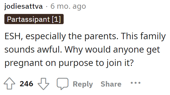 Many people came to the comments, but this comment said that ESH, and we kind of see how this might be the best verdict.