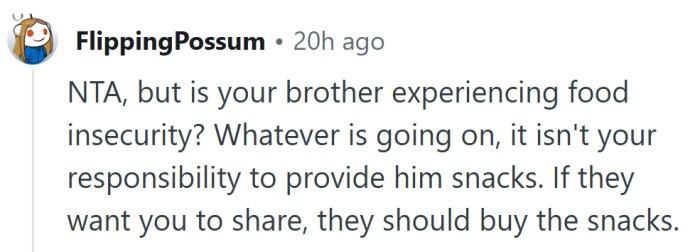 A practical take that separates compassion from obligation—she’s not his parent, just his sister.