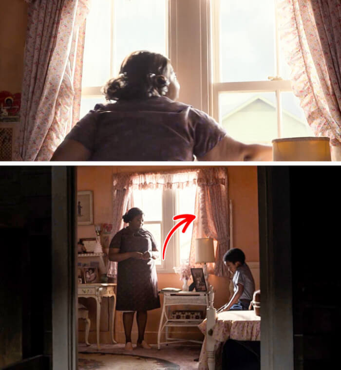 10. In the movie The Witches, the grandmother dragged the curtains to show the boy’s room. However, when the camera angle changed, the right curtain looked totally different.