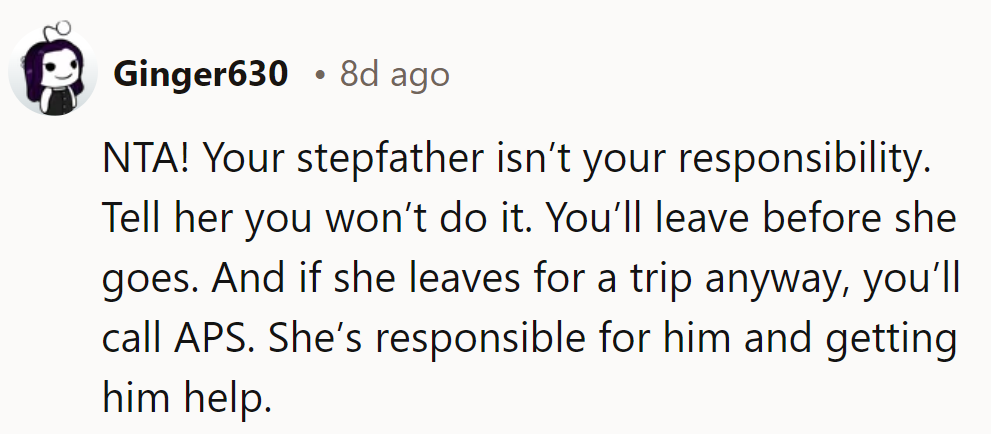 Not her circus, not her monkeys.