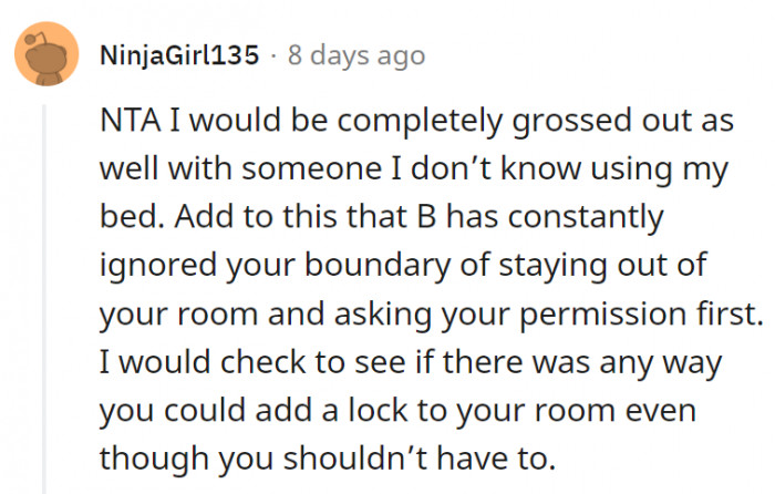 3. The flatmate completely disregarded OP's boundaries