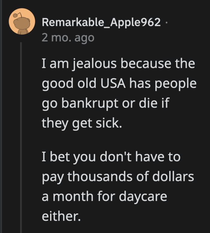 I bet OP gets free dental, too!