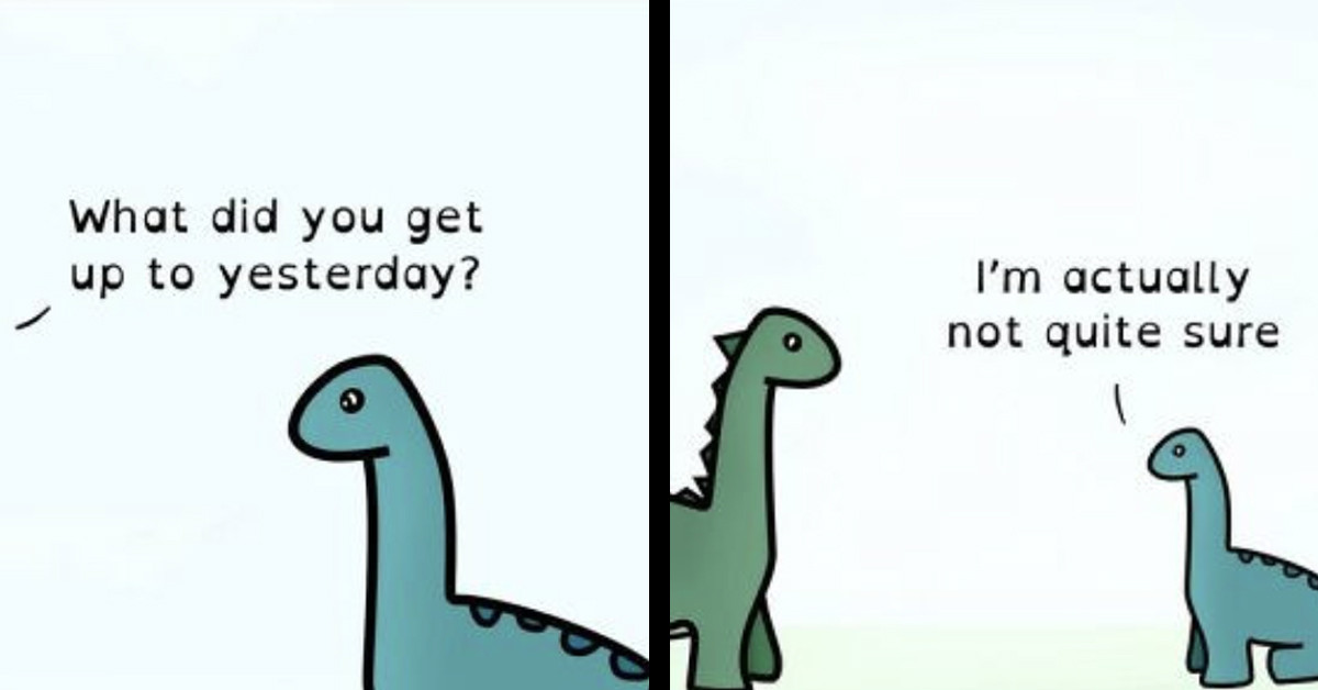 30 Comics Of An Adorable Dinosaur Character Showing What It's Like To Have ADHD As An Adult