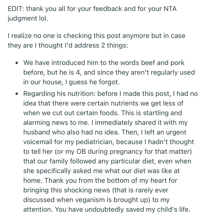 Important update on the post