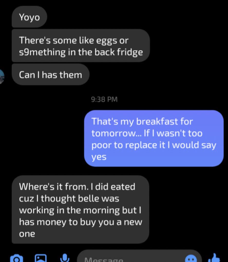 6. “Coworker ate my food.”