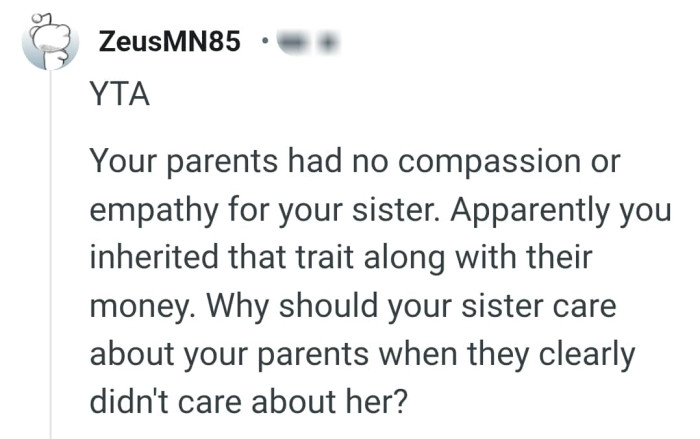 OP inherited the trait along with the money