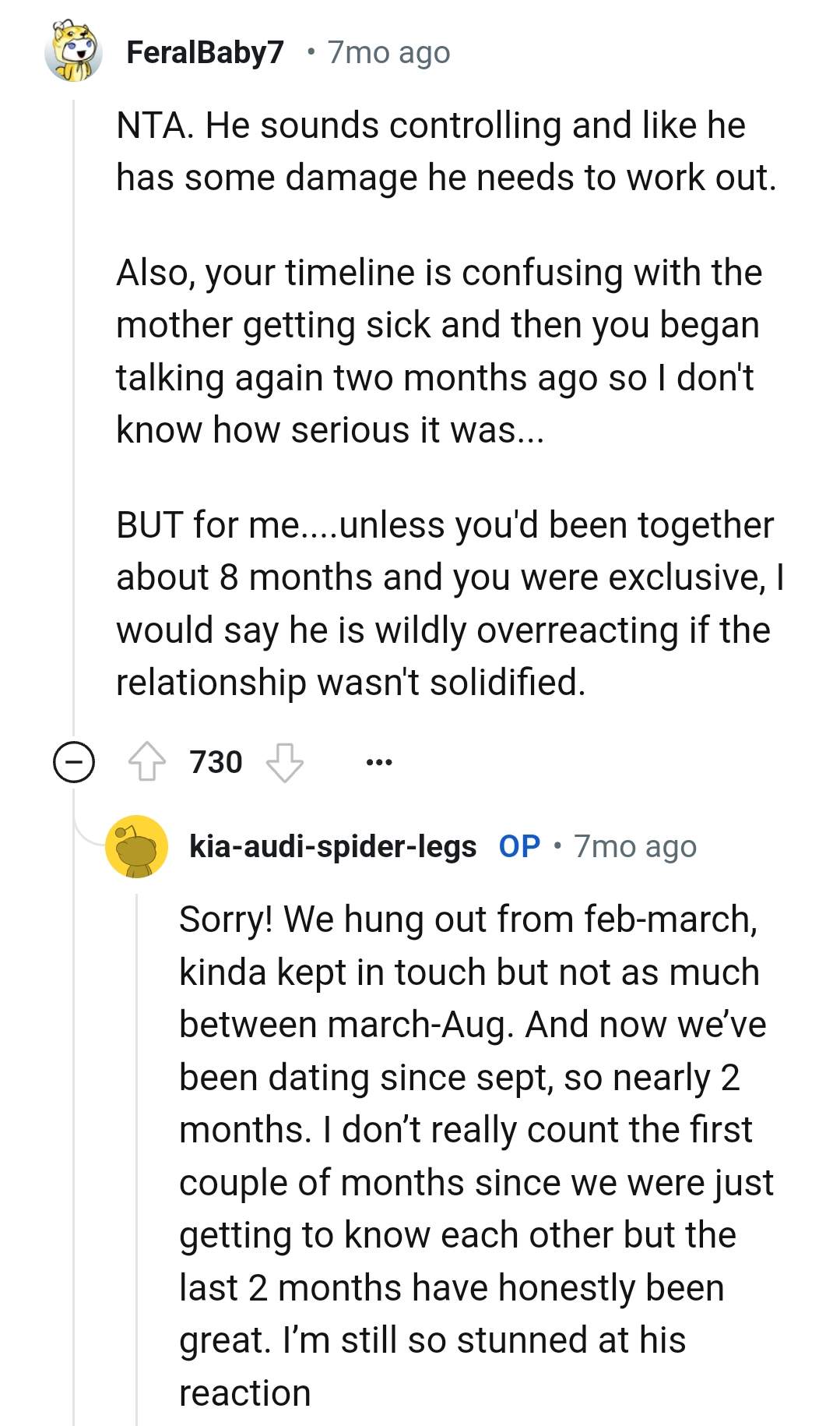 He is wildly overreacting