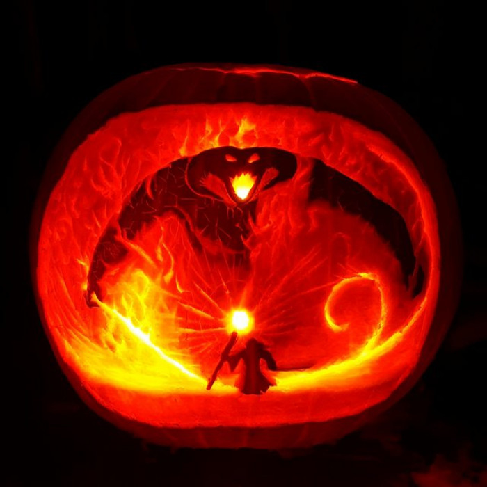 14. I know that all of my Harry Potter lovers are probably melting over this pumpkin carving.