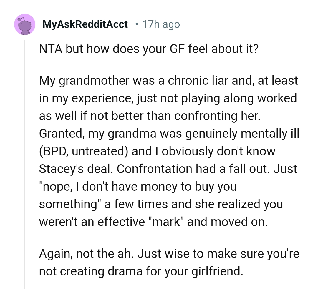 She Realized the OP Wasn't an Effective Mark and Moved On