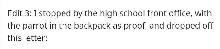 OP actually dropped a letter of apology for the incident!