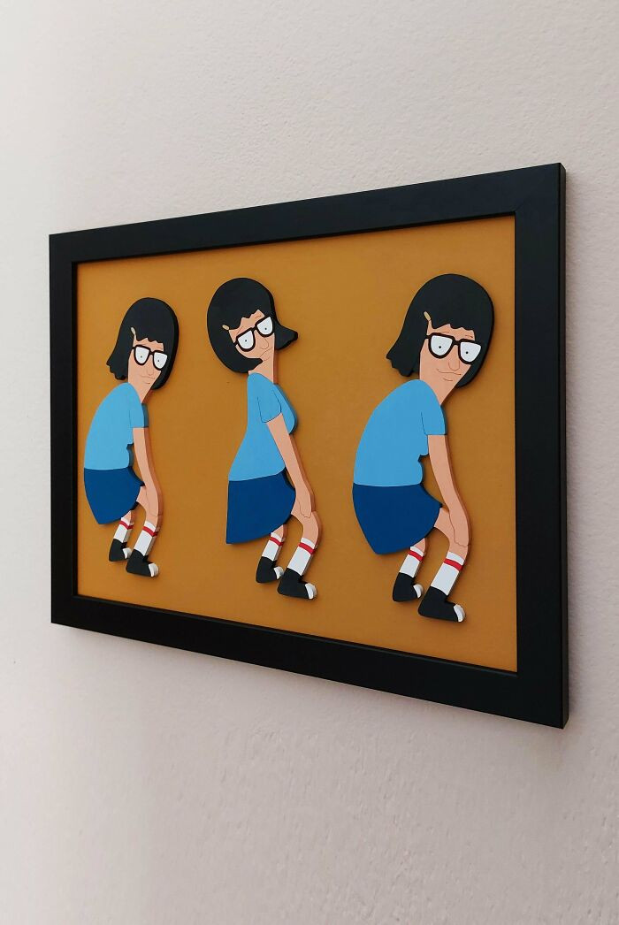 "Wanted To Share My Wood Wall Art Project: Tina Belcher Twerking From Bob's Burgers"